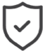 Smartpass dark gray Shield icon with a tick inside