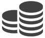 Priority Banking - Dark Gray  coins stacked up icon