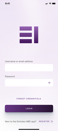 Open the EI + App and click on Register